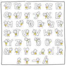 Laden Sie das Bild in den Galerie-Viewer, Strichfiguren Die Gelben Buchstaben