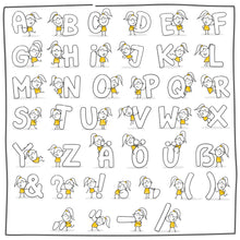 Laden Sie das Bild in den Galerie-Viewer, Frauchen Strichfiguren die Gelben Buchstaben
