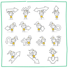 Laden Sie das Bild in den Galerie-Viewer, Frauchen Strichfiguren Die Gelben Pfeile