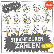 Laden Sie das Bild in den Galerie-Viewer, Strichfiguren Die Gelben Zahlen