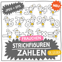 Laden Sie das Bild in den Galerie-Viewer, Strichfiguren Die Gelben Frauchen Zahlen