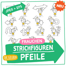 Laden Sie das Bild in den Galerie-Viewer, Frauchen Strichfiguren Die Gelben Pfeile