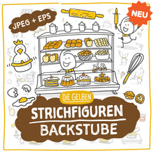 Laden Sie das Bild in den Galerie-Viewer, Die Gelben Strichfiguren Backstube
