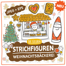 Laden Sie das Bild in den Galerie-Viewer, Die Gelben Strichfiguren Weihnachtsbäckerei
