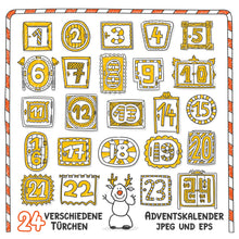 Laden Sie das Bild in den Galerie-Viewer, 24 verschiedene Adventskalender-Türchen
