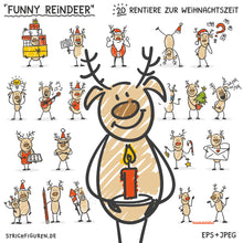 Laden Sie das Bild in den Galerie-Viewer, Funny Reindeer – 20 Rentiere zur Weihnachtszeit
