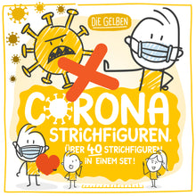 Laden Sie das Bild in den Galerie-Viewer, &quot;Die Gelben Corona Strichfiguren&quot;.        Über 40 Strichfiguren in einem Set!
