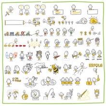 Laden Sie das Bild in den Galerie-Viewer, 50 Strichfiguren und Strichmännchen in einem Set/Bundle für dein Business!
