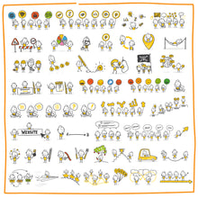 Laden Sie das Bild in den Galerie-Viewer, 50 Strichfiguren und Strichmännchen in einem Set/Bundle für dein Business!
