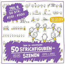 Laden Sie das Bild in den Galerie-Viewer, 50 Strichfiguren und Strichmännchen in einem Set/Bundle für dein Business!
