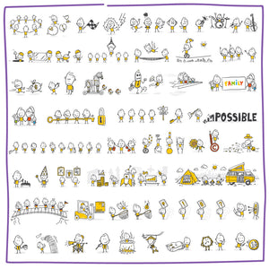 50 Strichfiguren und Strichmännchen in einem Set/Bundle für dein Business!