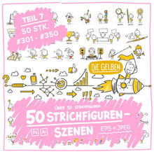 Laden Sie das Bild in den Galerie-Viewer, 50 Strichfiguren und Strichmännchen in einem Set/Bundle für dein Business!
